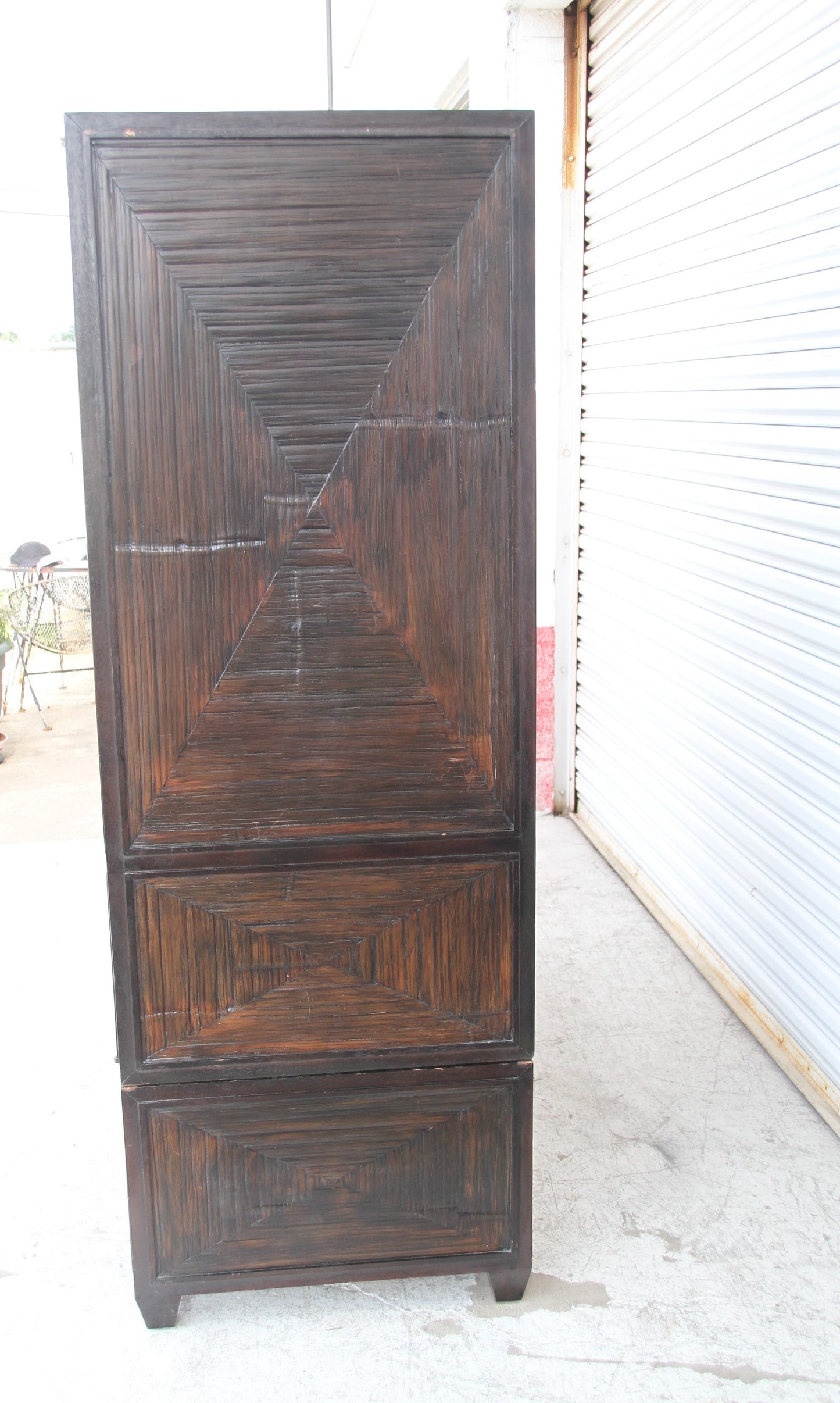 McGuire Style Crushed Bamboo Media Armoire