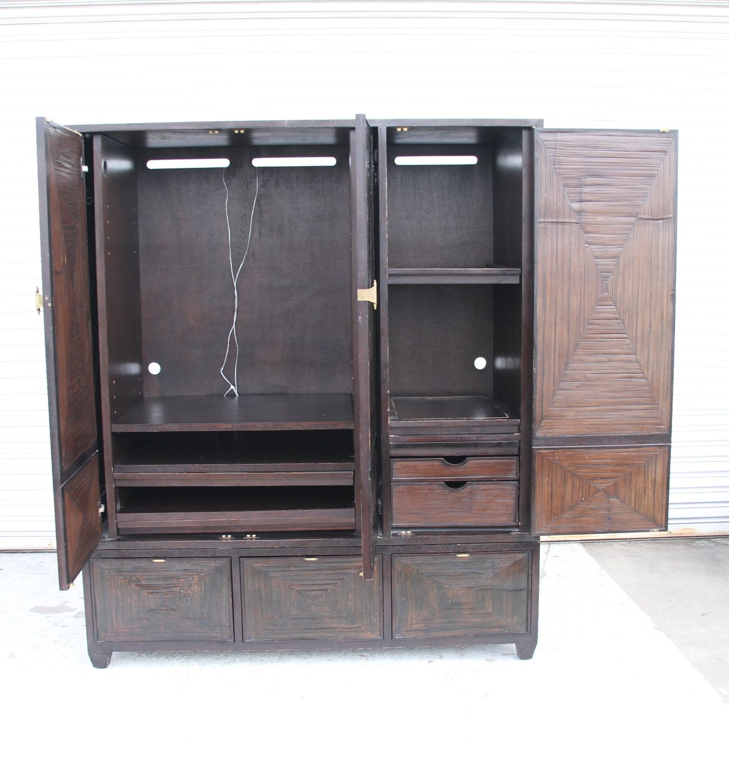 McGuire Style Crushed Bamboo Media Armoire