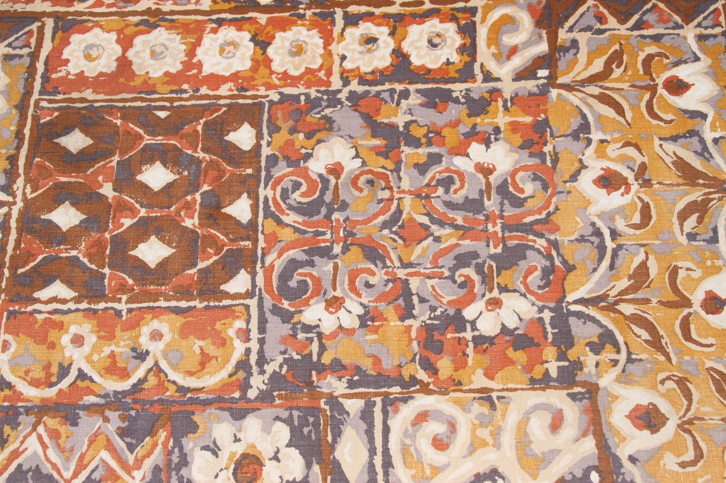 Retro Floral Chaise Lounge in Orange