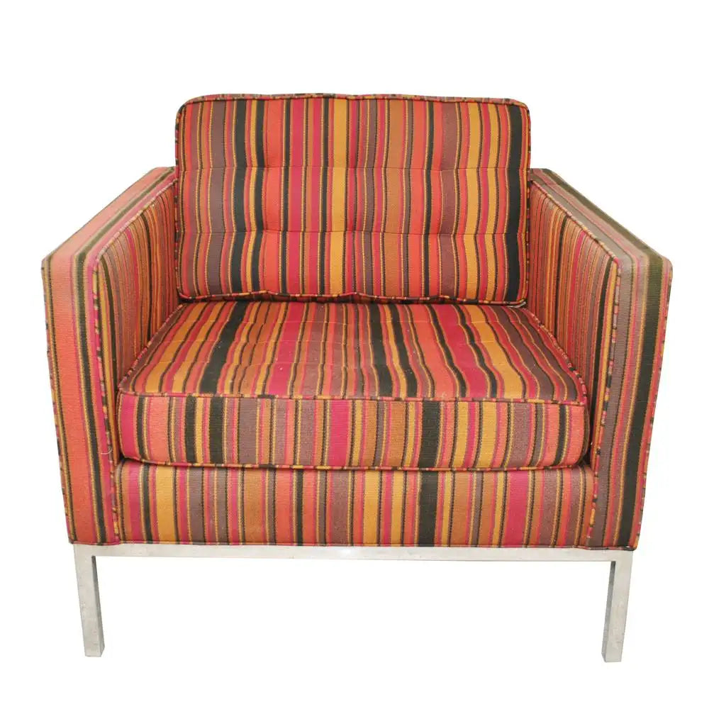 Boxy geometric frame mid-century chair