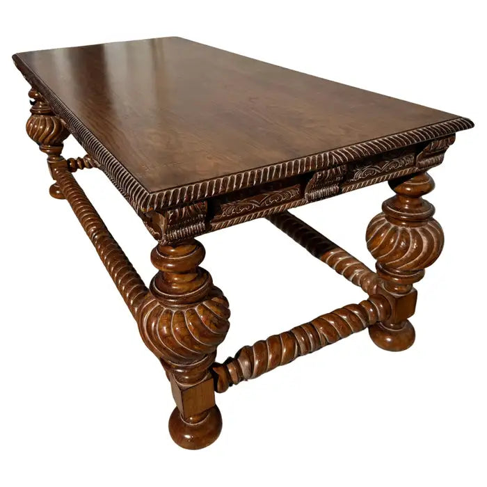 Antique Italian walnut writing table