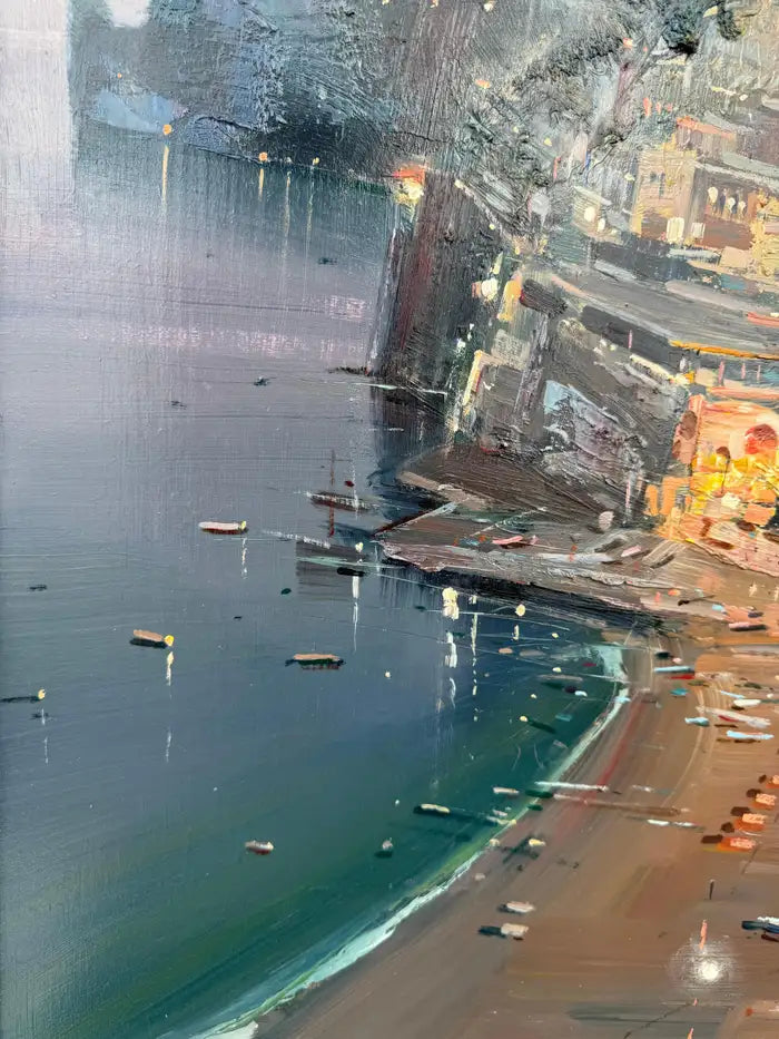 Italian coastal seascape painting Positano ocean view