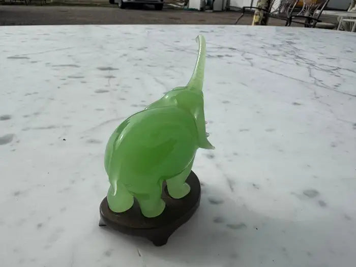 Small jade elephant display sculpture home accent