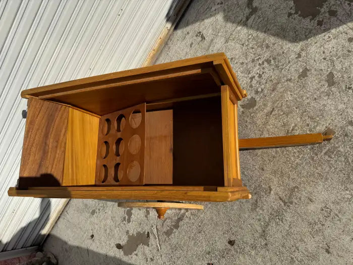 Joaquin Chaveri style inlaid wood trolley