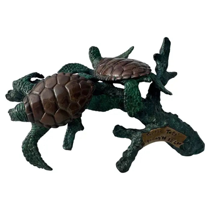 Joseph Quillan patinated bronze turtle sculpture 39 of 200