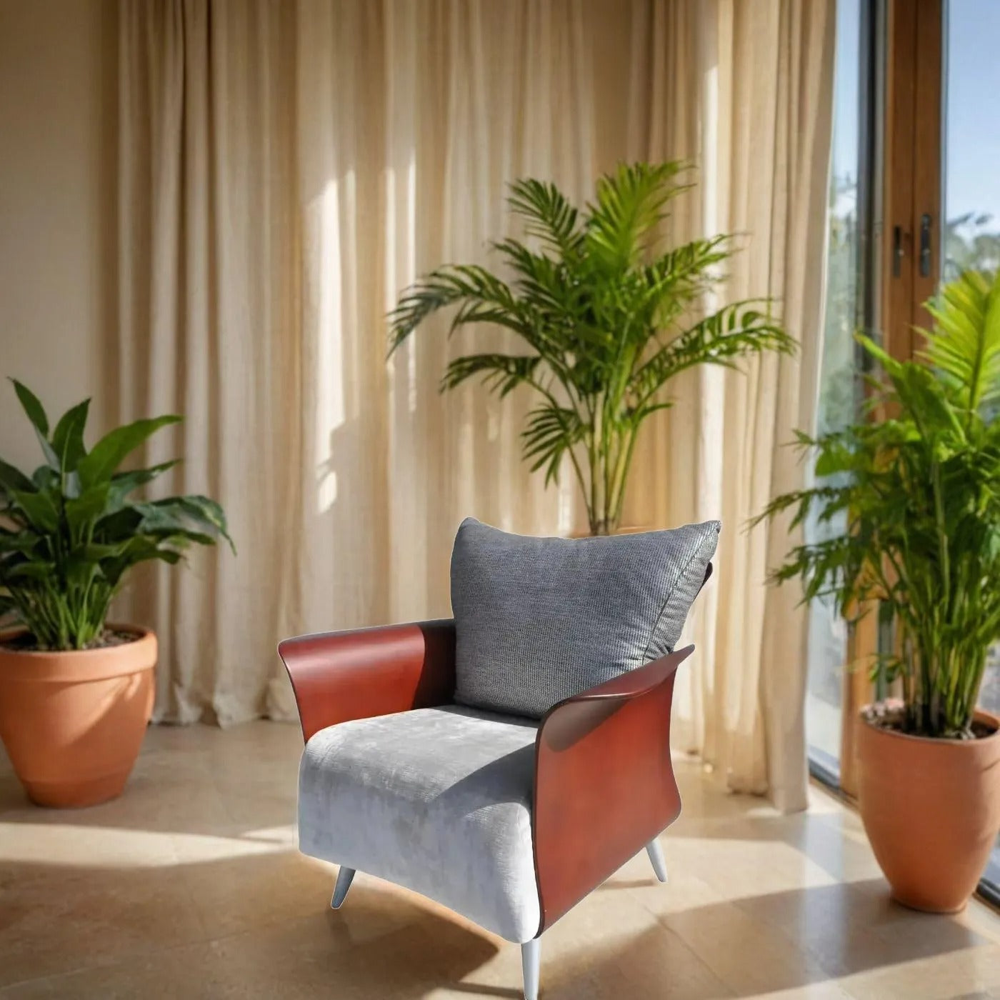 Keilhauer Belle bentwood lounge chair cherry Tom McHugh