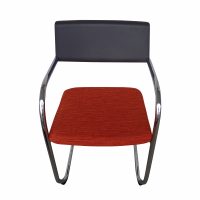 Cantilevered Knoll office arm chair modern ergonomic red