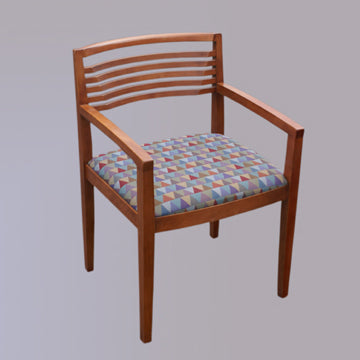 Knoll Ricchio Side Chair wood frame patterned seat Metro Retro Furniture.​