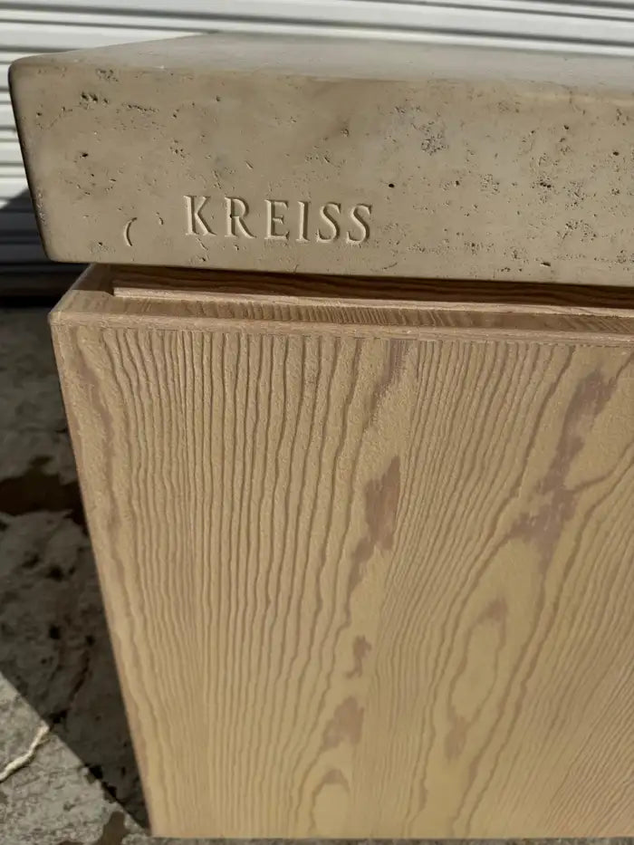 Natural stone top nightstand pair