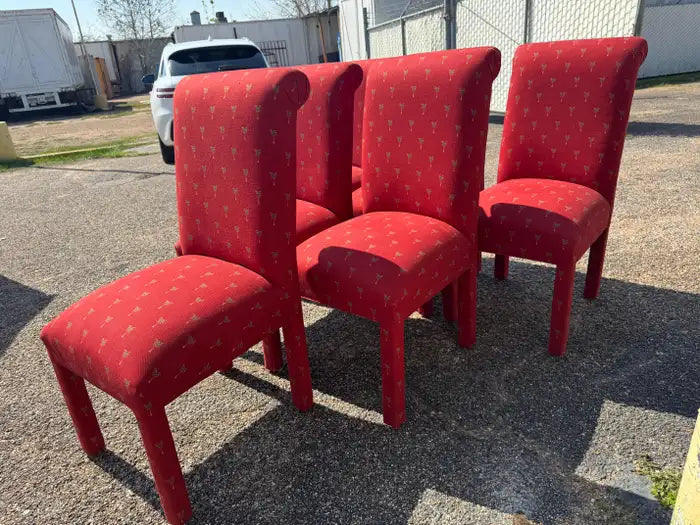 Contemporary Parsons style dining chairs fully upholstered