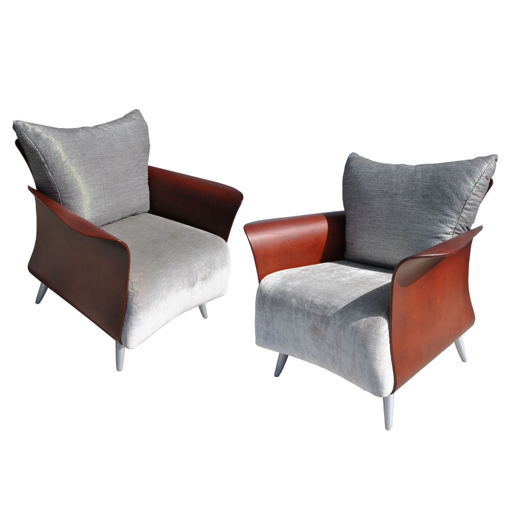 (2) Keilhauer Belle Lounge Chairs Bentwood Tom HcHugh HOLD