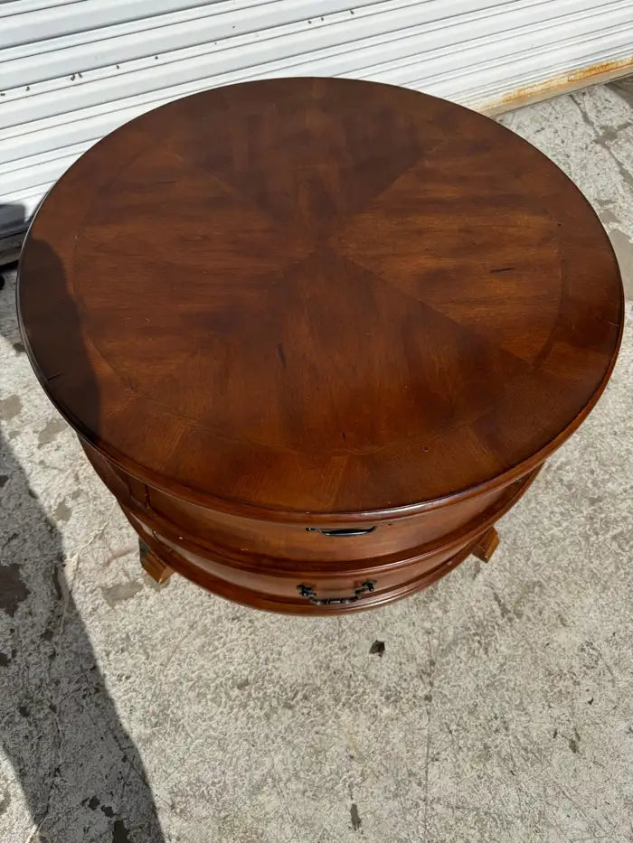 Traditional mahogany table with storage drawers