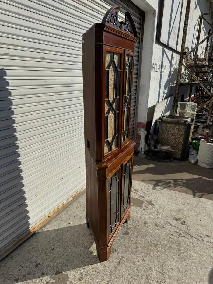 Mahogany corner display cabinet