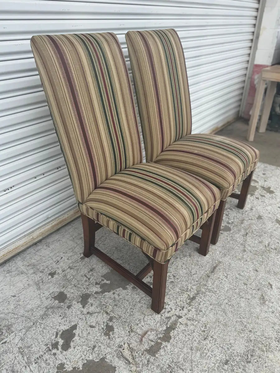 Vintage wooden chairs with carved splat back detail