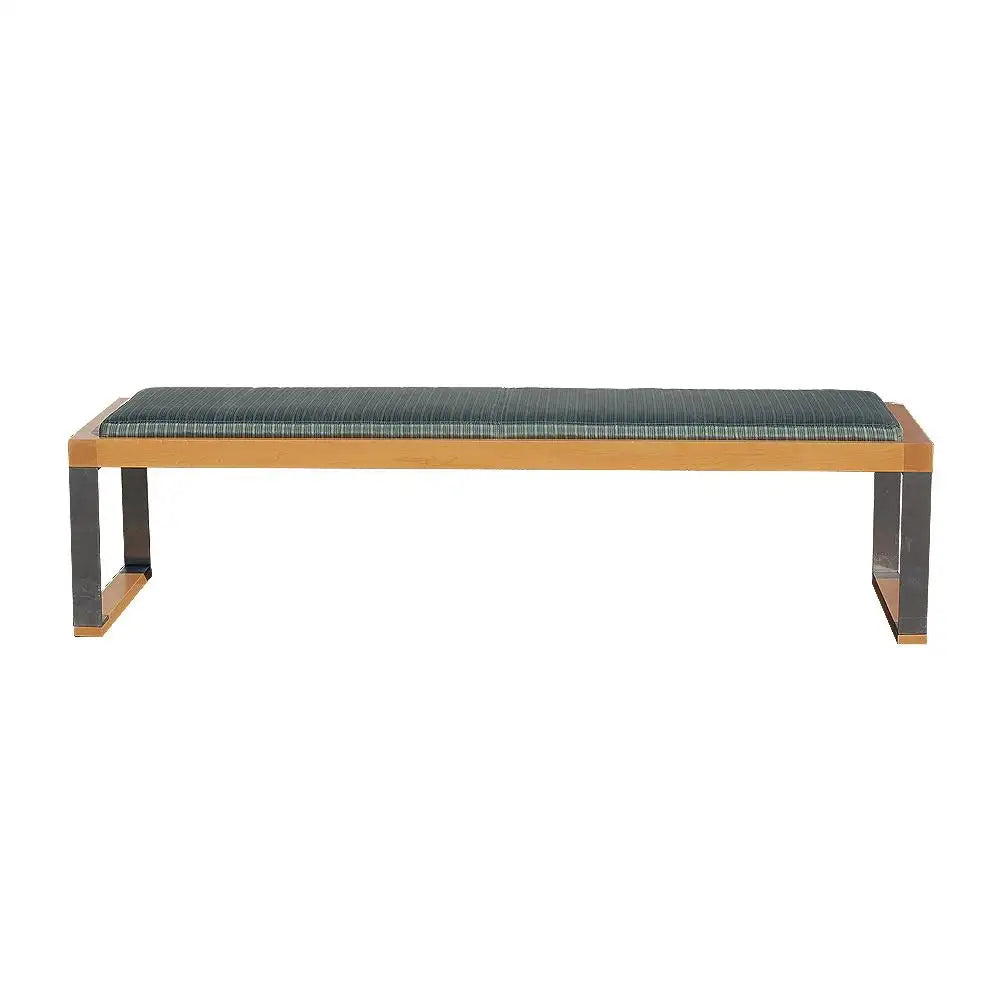 Gary Lee Pax minimalist bench maple frame chrome legs 77 inch