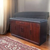 Henredon marble top server cabinet front view