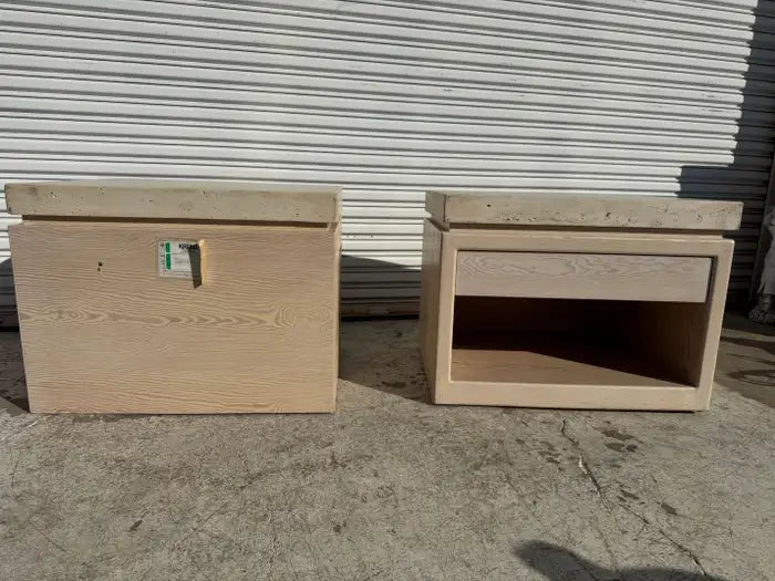 Kreiss bedside tables travertine