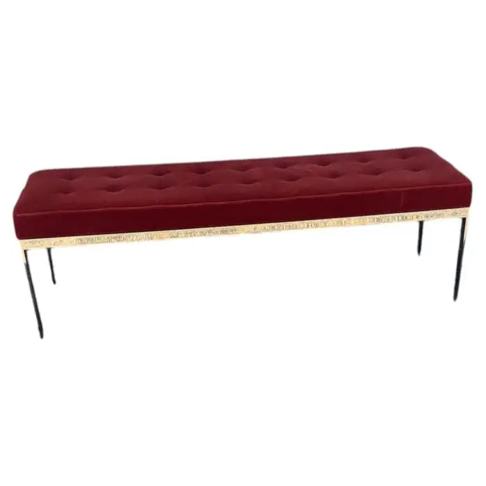 Martin Brattrud velvet accent bench with brass base