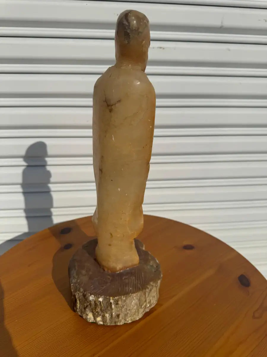 Vintage style stone monk sculpture decorative accent