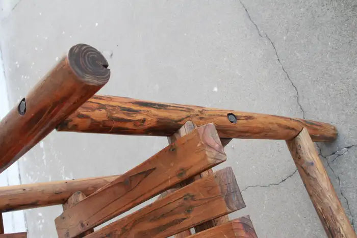 Pair Of Large Wood Deck Adirondacks style Garden Arm Chairs