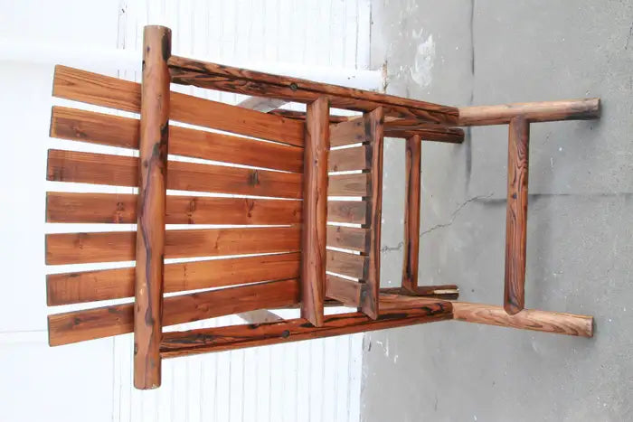 Pair Of Large Wood Deck Adirondacks style Garden Arm Chairs
