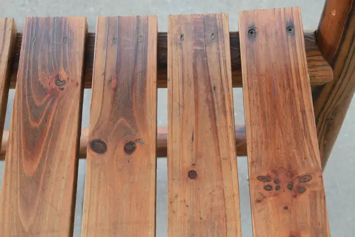 Pair Of Large Wood Deck Adirondacks style Garden Arm Chairs