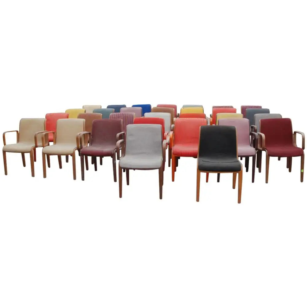 Mid-century bentwood blue velvet armchair