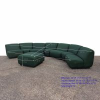 Large modular sofa set curved seating group