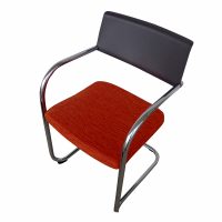 Contemporary Moment Knoll arm chair metal frame red seat