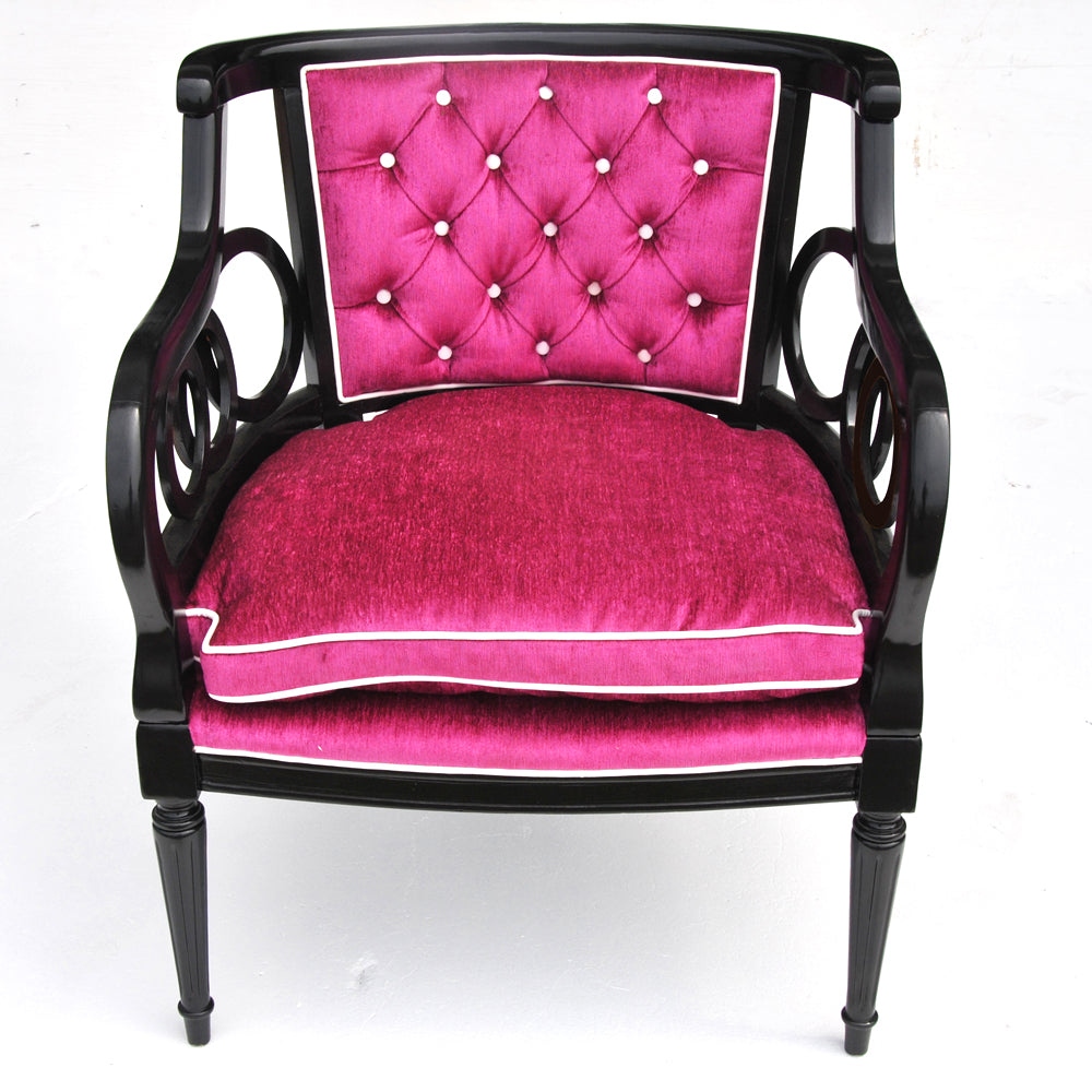 Metro Retro Furniture glam accent purple armchair