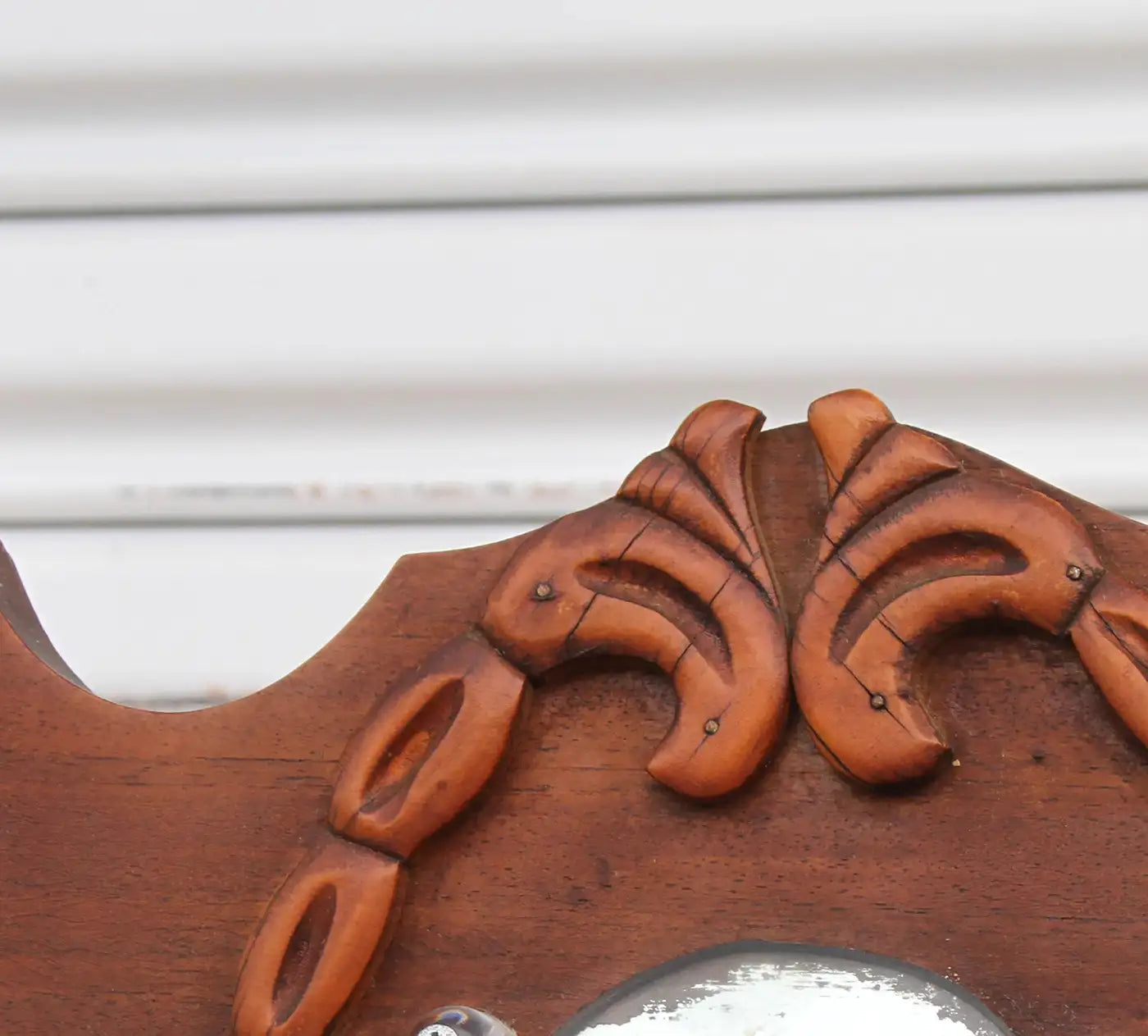 Antique wood waterfall vanity dresser triple mirror