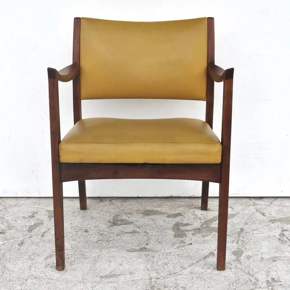 Mid-century walnut frame dining armchair