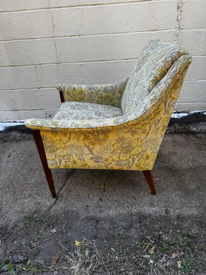 Mid century accent chair with upholstery