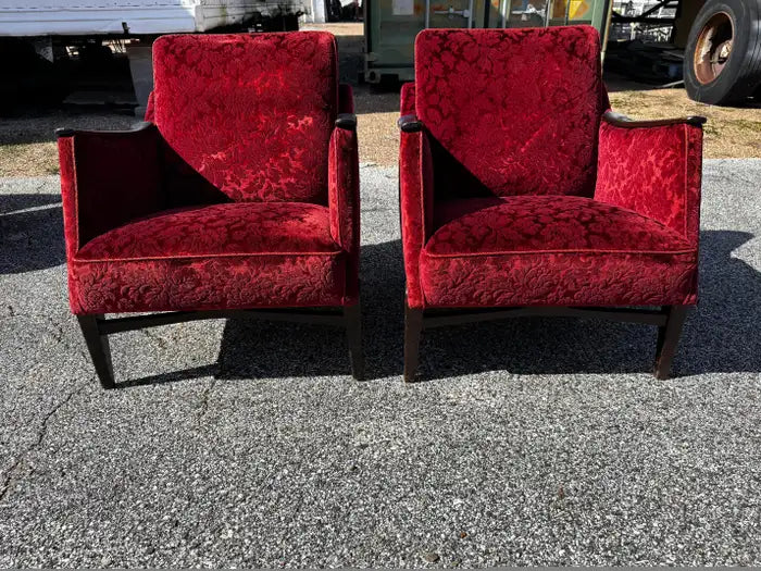 Modern upholstered lounge chairs set of two