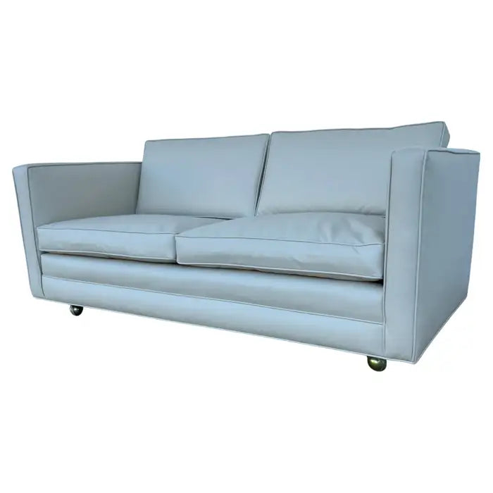 Mid century modern tuxedo loveseat in ultra fabric