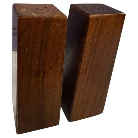Mid century rosewood salt and pepper shakers