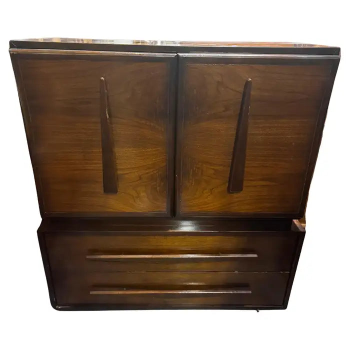 Mid century modern walnut dresser five drawers