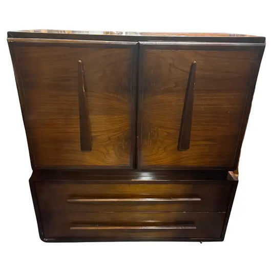 Mid century modern walnut dresser five drawers