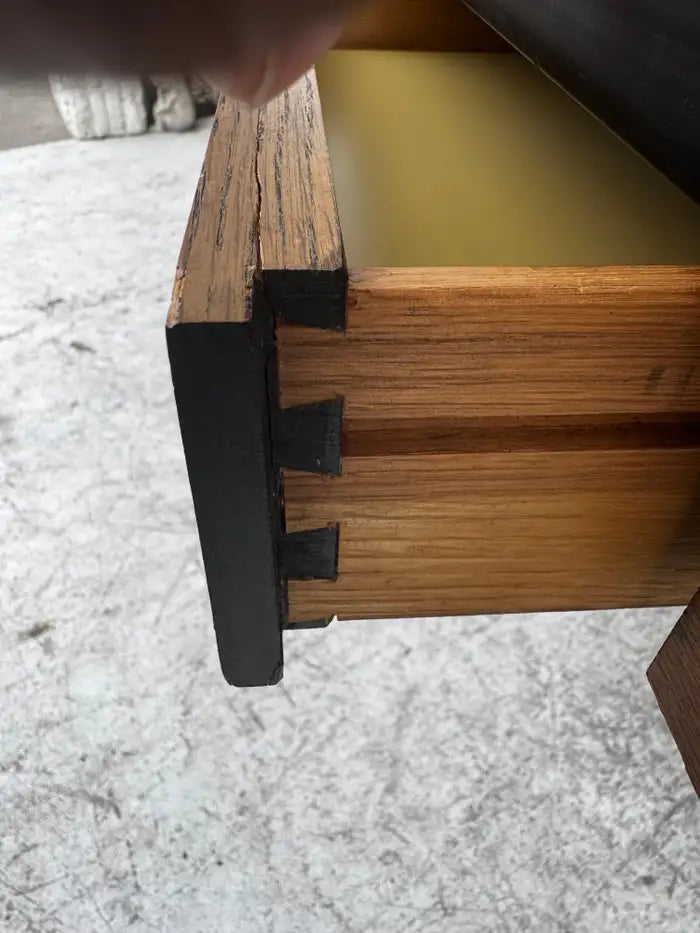 Mid century modern walnut desk with chrome legs