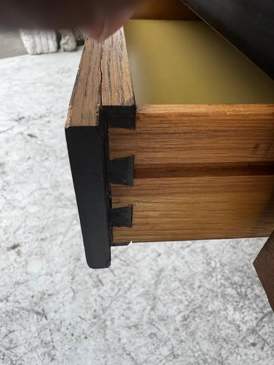 Mid century modern walnut desk with chrome legs