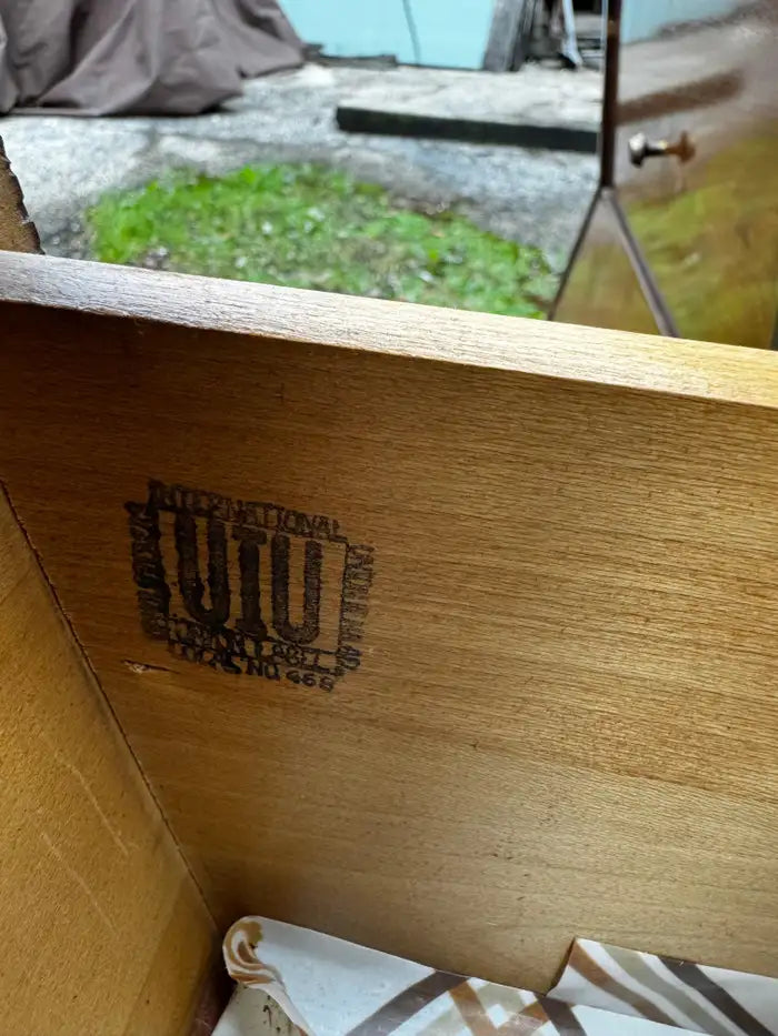 Mid century modern walnut nightstand pair