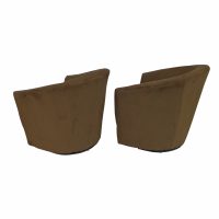 1970s vintage plush brown club chairs set