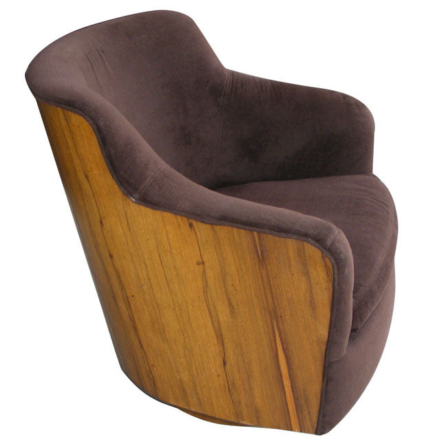 Milo Baughman Thayer Coggin barrel swivel lounge chair