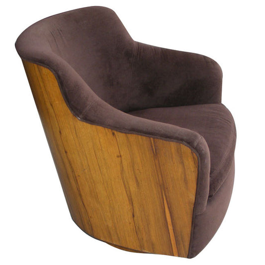 Milo Baughman Thayer Coggin barrel swivel lounge chair