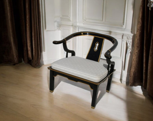 Ming style black lacquer low chair
