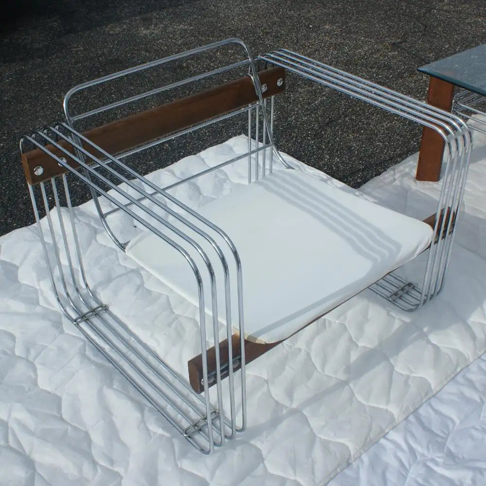 Vintage modernist chrome lounge chair