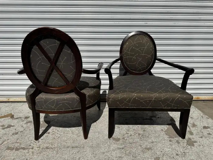 modern bergere armchair curved wood frame seating