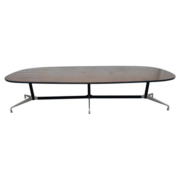 Mid century modern oval conference table for executive boardroom
