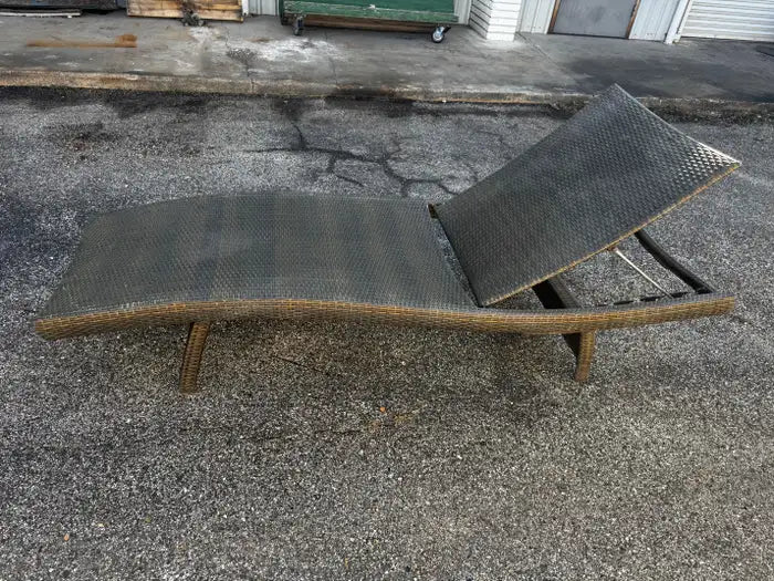 Adjustable back patio wicker chaise