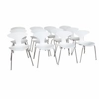 Lightweight molded side chairs set with chrome legs